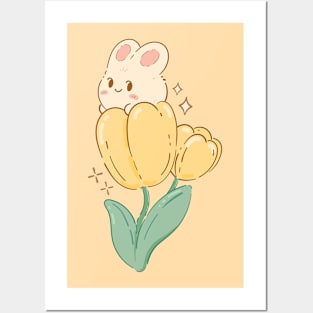 Flower Bun | Yellow Posters and Art